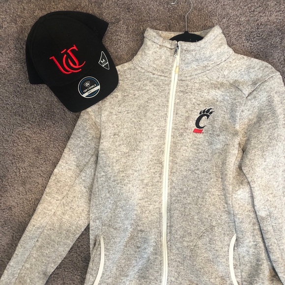Charles River Apparel Tops - University of Cincinnati Zip-Up and Hat Bundle! Charles River Apparel Tops - University of Cincinnati Zip-Up and Hat Bundle!